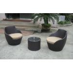 Dark Brown Resin Wicker Obelisk Chair , Rattan Bullet Sofa Set for sale