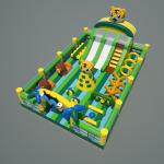 Tiger Castle Inflatable Bounce House Playground (Green & Yellow ) for sale