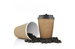 China Offset Printing 26oz Customized Disposable Paper Coffee Cups Ripple Wall supplier