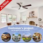 OEM Remote Control Modern LED Ceiling Fan With Light 5 MDF Blades