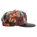 ACE Graffiti Pattern Applique Flat Brim Snapback Hats For Women 5 Panels