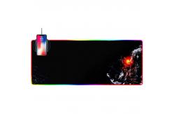 China LED PU 15W Wireless Charging Keyboard Mat Soft  Extended Mousepad supplier