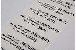 China White 65um 1mil Gloss Full Transfer Tamper Evident Security Labels For VOID supplier
