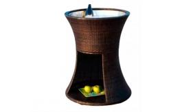 China Customized Pool Furniture Resin Wicker Plastic Rattan Cooler Rattan Garden Beverage Cooler supplier