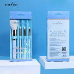 4pcs Travel Make Up Brushes Plastic Handle Cosmetic Brush With PVC Packaging Box