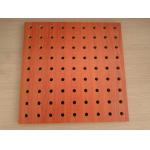 Polyester Fiber Rock Wool Perforated Wood Acoustic Panels For Cinema / Museum for sale