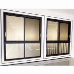 Modern Aluminum Sliding Glass Window Horizontal Double Glass Sliding Window for sale