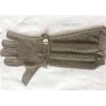 SS Chain Mail Ring Mesh Cut Resistant Safety Gloves With Extended Length for sale