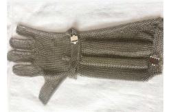 China SS Chain Mail Ring Mesh Cut Resistant Safety Gloves With Extended Length supplier