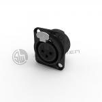 Outdoor XLR 3 Pin Connector D Mounting Female Connector Socket IP40 for sale
