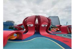 China Red Octopus Theme Artistic Playgrounds Children'S Park Playground Equipment supplier