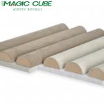 Elegant Suede-Covered Wooden Slat Acoustic Wall Panels For Interior Decoration for sale