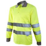 S-4XL Long Sleeve Polo Shirts Reflective 150gsm Technical Fabric Shirt for sale
