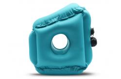 China Black Inflatable Foot Rest Travel Pillow Moon Cushion Back Lumbar Support supplier