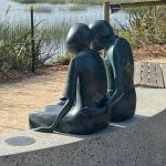 Garden 1.2m High Custom Bronze Sculpture Artists Of Double Figures