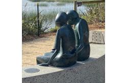 China Garden 1.2m High Custom Bronze Sculpture Artists Of Double Figures supplier