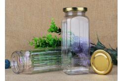 China Damp-Proof Square Transparent Plastic Jars With Iron Lid Packaging 550ml supplier