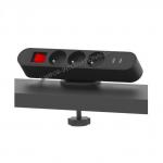 Black / White Clip USB Desktop Socket 3 Ways With CE Certification