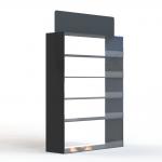 5 Layers Black Acrylic Shelves Branded Display Stands On Table Top for sale