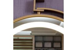 China Transform Your Bathroom with Golden Framed LED Lighted Round Wall Mirror supplier