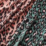 Leopard Pleated Printed Woven Fabrics 150cm for sale