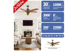 China OEM Energy Saving Pull Switch Ceiling Fan With 5 Wooden Blades supplier