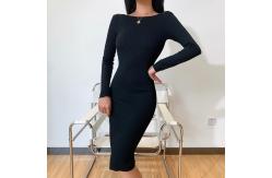 China Metal Chain Sexy Women Dresses , Backless Long Sleeve Bodycon Dress supplier