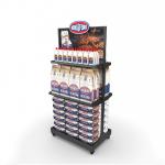 Retail Store Metal Display Stands Floor Display Unit For Grilling Charcoal Briquette Pack for sale