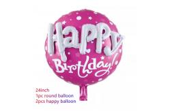 China Happy Birthday Party Scene Layout Aluminum Foil Balloon Floating 24inch supplier