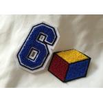 Personalized Embroidered Number Patches , Iron On Embroidered Letter Patches for sale