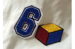 China Personalized Embroidered Number Patches , Iron On Embroidered Letter Patches supplier