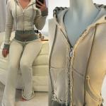 Acid Wash Distressed Womens Streetwear Tracksuit for sale