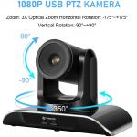 YUV USB2.0 Full HD 3X PTZ Video Webcam Camera TEVO VHD3U