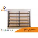 Easy Assemble Wood Display Rack Wooden Retail Display Shelves Printed Logo for sale
