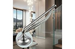 China Smooth Stainless Steel Handrails with Crystal Accents for Glass Balustrades supplier