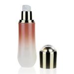 Gradient Whiet Pink Lotion Glass Bottles Pump 100ml 3.4 Oz Glass Bottle for sale