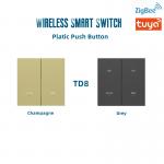 Tuya Zigbee 3.0 Smart Wireless Switch Two Key Switch 86mmx86mm for sale