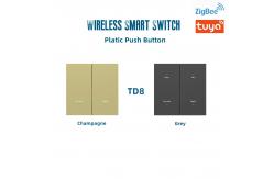 China Tuya Zigbee 3.0 Smart Wireless Switch Two Key Switch 86mmx86mm supplier