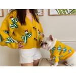 Cactus Print Matching Pet And Owner Sweaters Long Sleeve Knitted Cardigan for sale