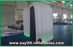 China Mobile Photo Booth Green Inflatable Photo Booth Enclosure Round For Advertisement / Park supplier