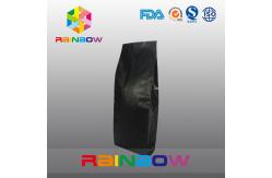 China Black Customized Printed Bottom Gusset Bags , Plastic Coffee Pouch With Zipper / Valve supplier