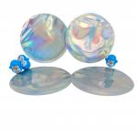 Circle Hologram Mylar Zipper Foil Pouch Packaging 3.5g 4 Inch 5 Inch Diameter for sale