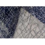 Embroidery Royal Blue Sequin Lace Fabric For Wedding Dress Evening Gown for sale