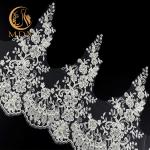 Water Soluble Beaded Lace Trim Embellishments 1 yard Length For Dresses for sale
