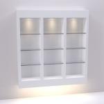 Three Column Modern Retail Wall Display Shelves With Integrated LED Lighting for sale