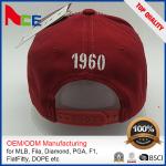 Unisex Red Printed Baseball Caps Customizable Logo With Adjustable Strap