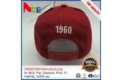 China Unisex Red Printed Baseball Caps Customizable Logo With Adjustable Strap supplier