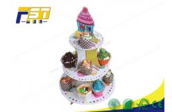 China OEM ODM Cardboard Cake Display Stand Digital Printing Environmental Protection supplier