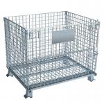 Stackable Steel Mesh Containers Foldable Powder Coating for sale