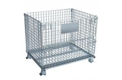 China Stackable Steel Mesh Containers Foldable Powder Coating supplier